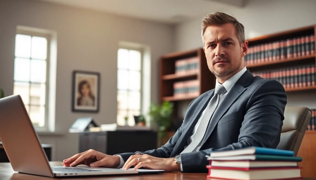 Orlando Injury Lawyer reviewing case files in a professional office setting