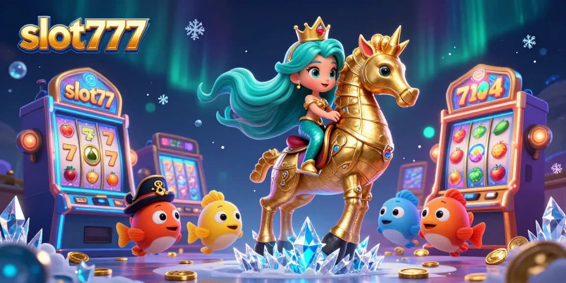 Experience thrilling gameplay with slot777 surrounded by vibrant slot machines and a magical ocean theme.