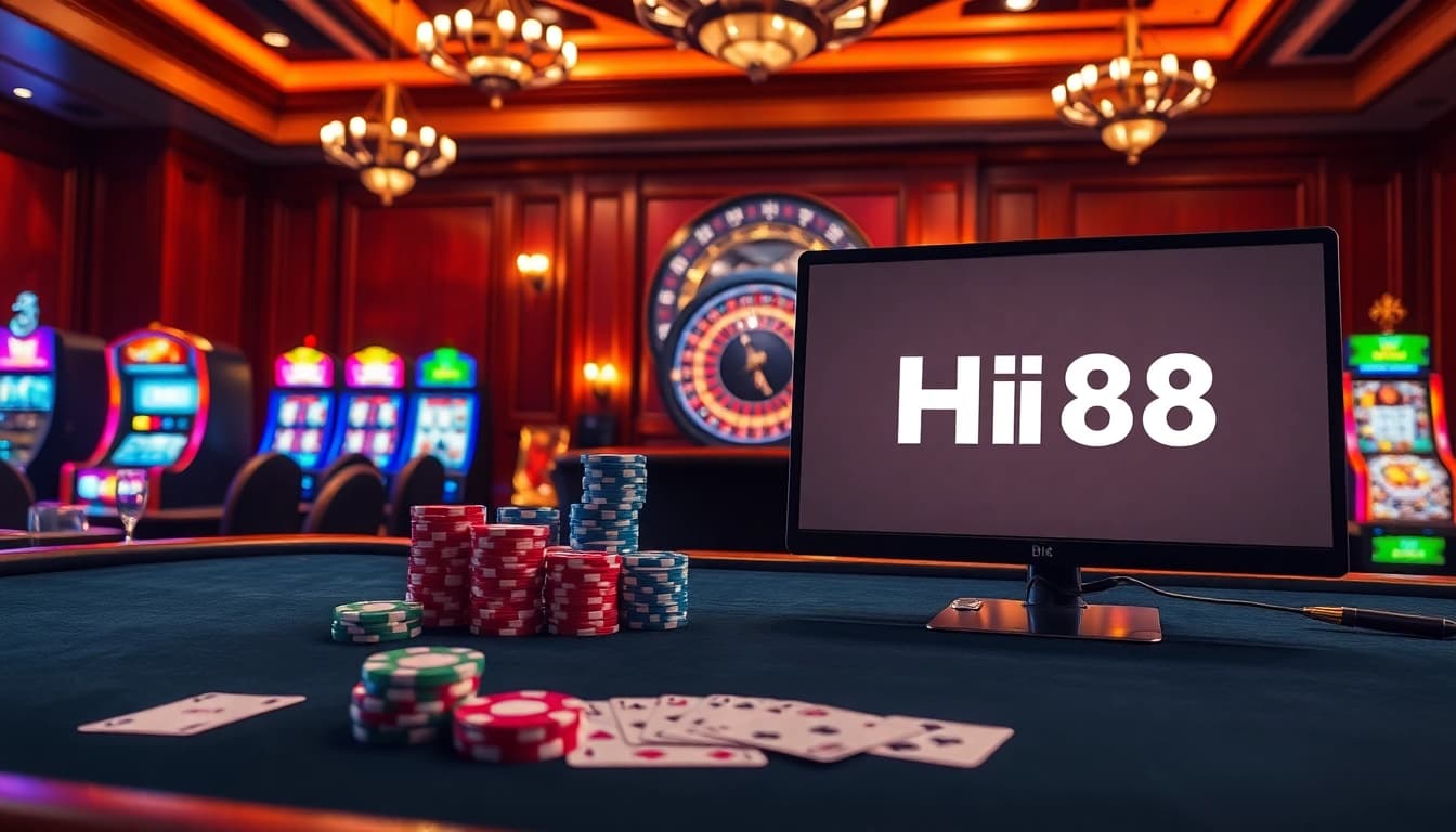 Experience the thrill of gambling with Hi88 link mới at a luxurious casino setting.