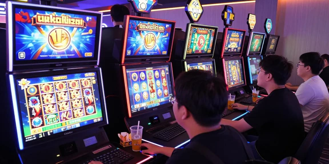 Group of players enjoying online slot gacor games with vibrant visuals and engaging atmosphere.