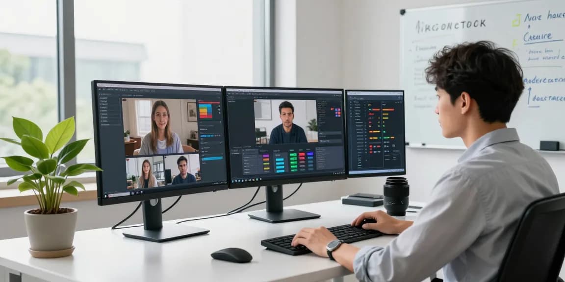 AI image detector in action as a data analyst reviews flagged content, showcasing advanced moderation technology.