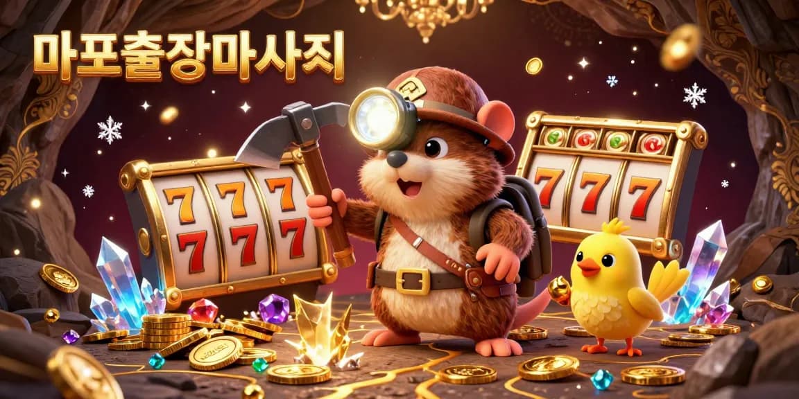 Experience 마포출장마사지 with enchanting golden gems and vibrant casino thrills in this 3D illustration.