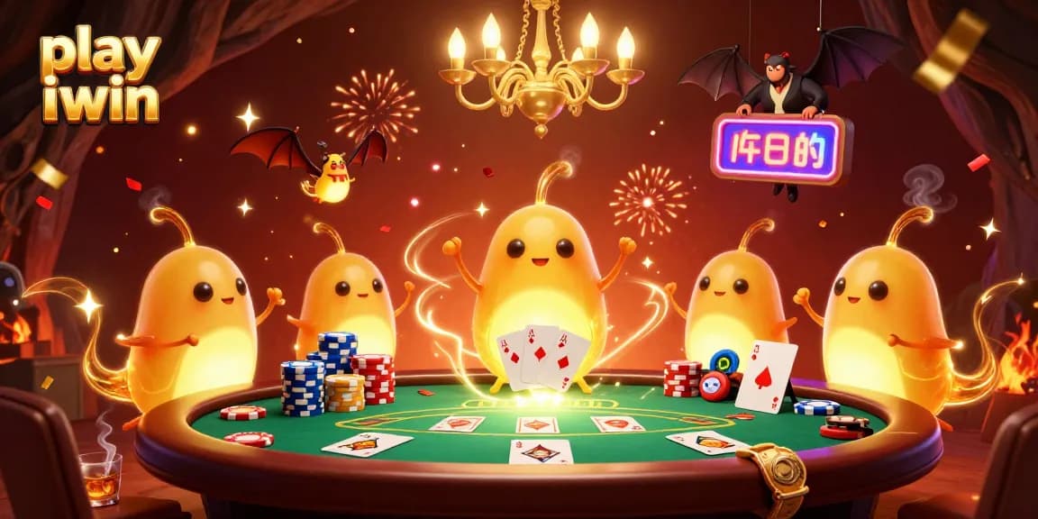 Experience the thrill and excitement to play iwin in a vibrant cave casino lit by glowing characters