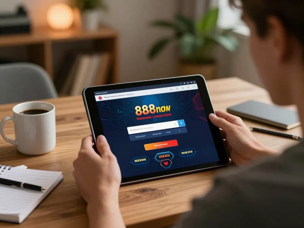 Engaging gameplay of 888now đăng nhập on a tablet in a cozy home atmosphere.