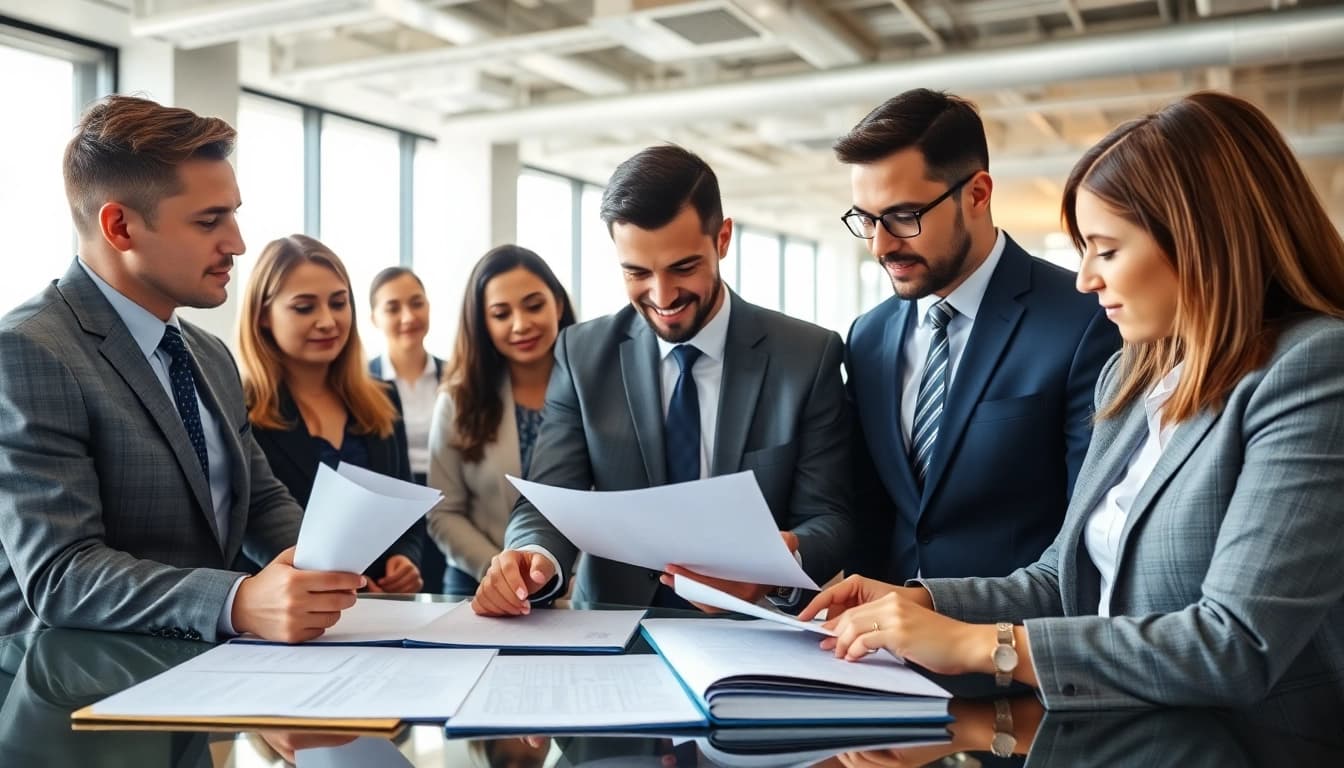 Atlanta Accident Lawyers collaborating in a modern office setting, showcasing professionalism and expertise.
