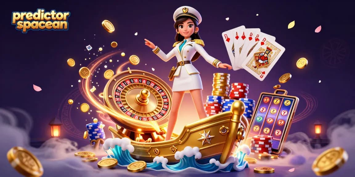 Engage with the predictor spaceman using strategic gambling elements like golden coins and roulette.