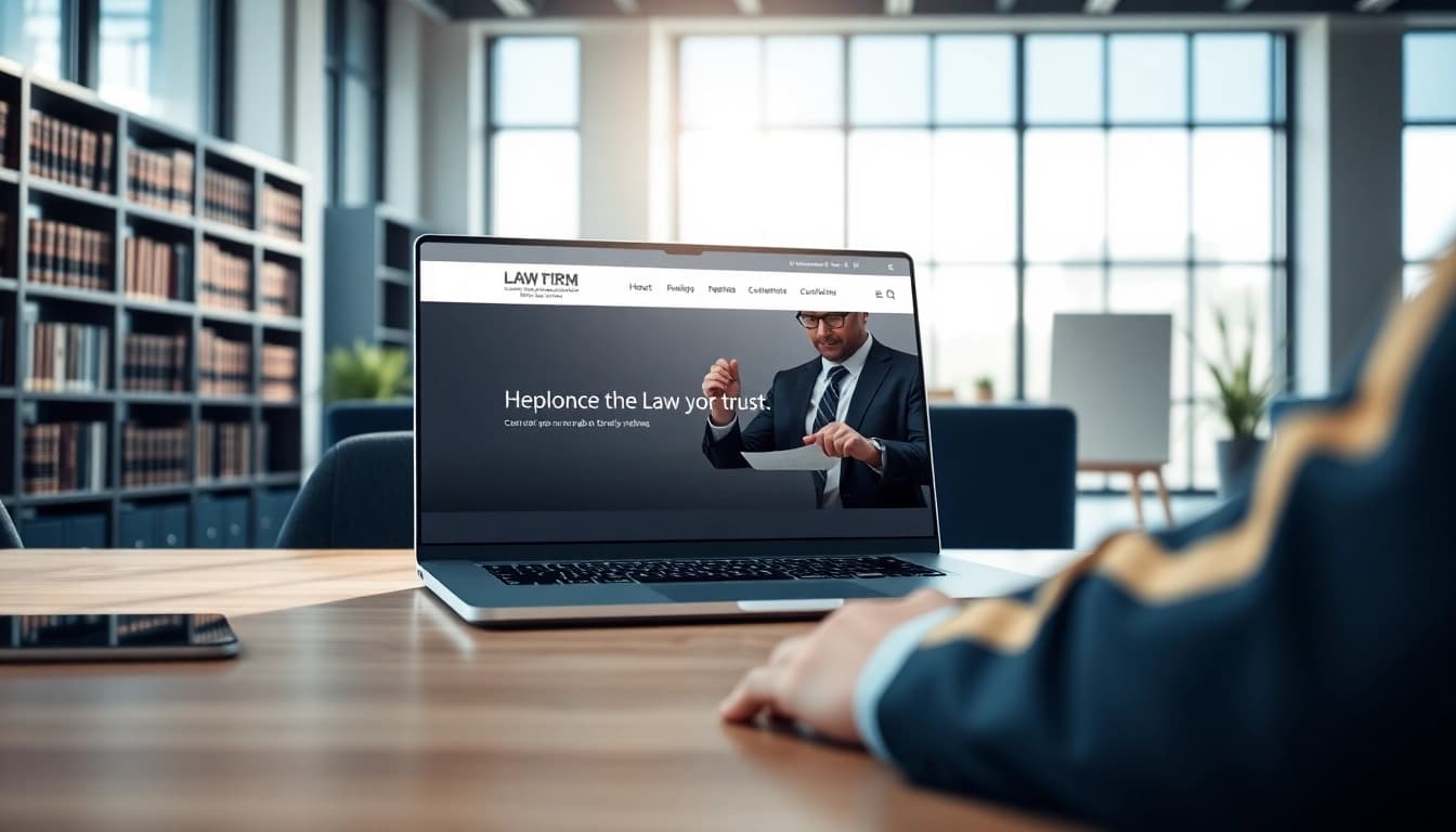 Design a law firm website at https://www.lawfirmswebsitedesign.com with a modern, professional aesthetic.