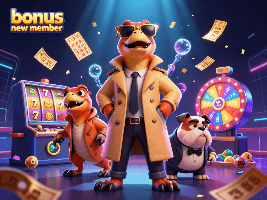 Experience thrilling gaming with "bonus new member" rewards and dynamic casino action.