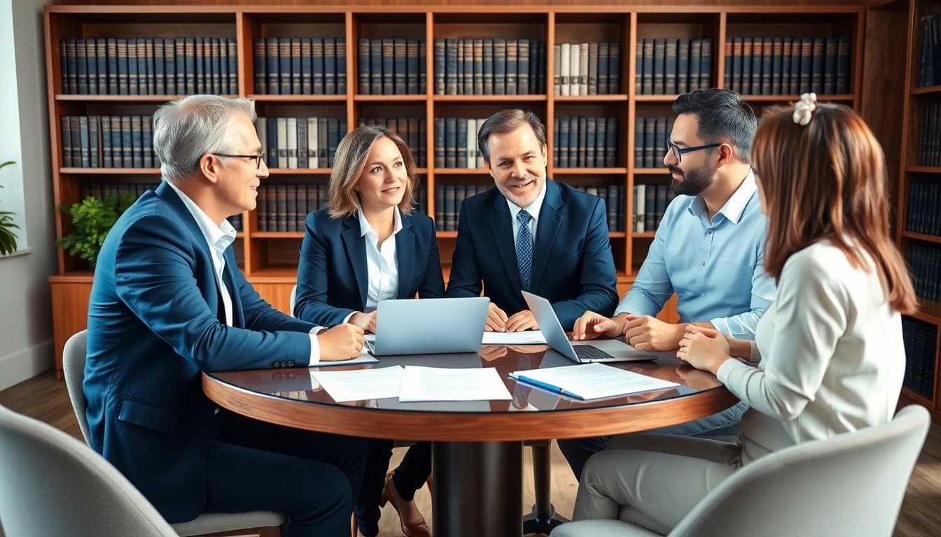 Engaged attorney at https://www.expertlawattorneys.com discussing legal strategies with clients.