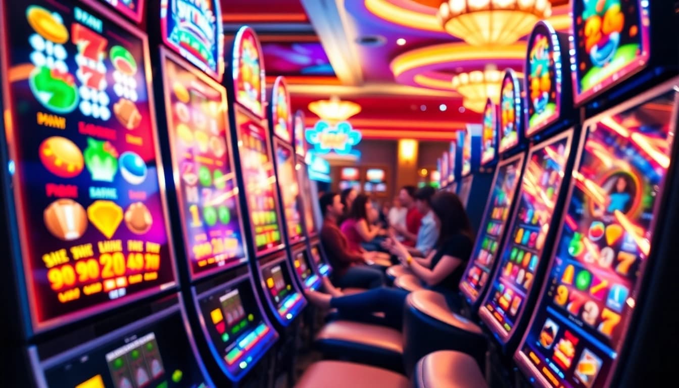 Engaging action in Online slots Uk casino showcasing vibrant gaming experience and colorful slot machines.