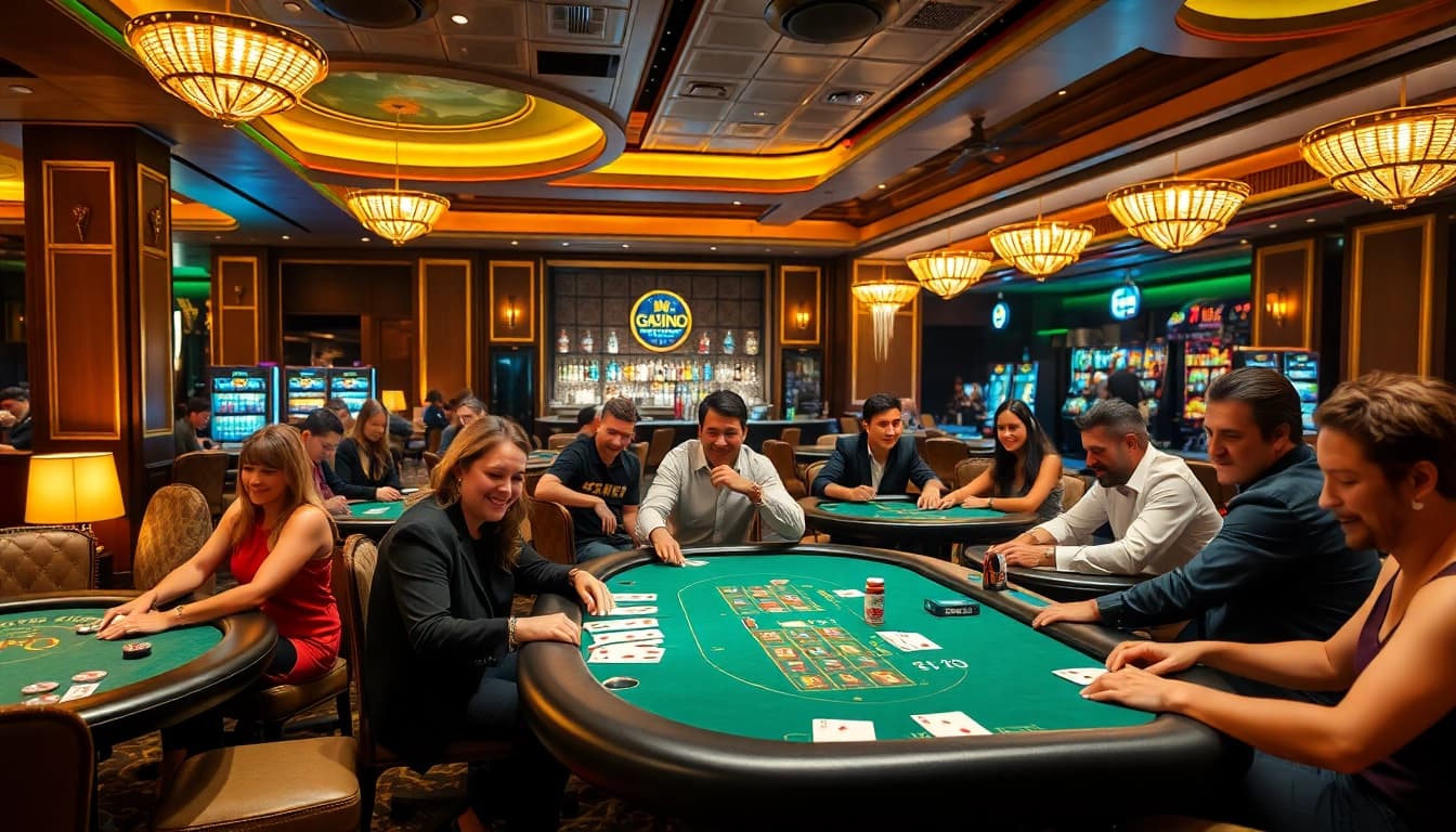 Experience excitement at a Non gamstop Casino Uk with players enjoying vibrant gaming tables.