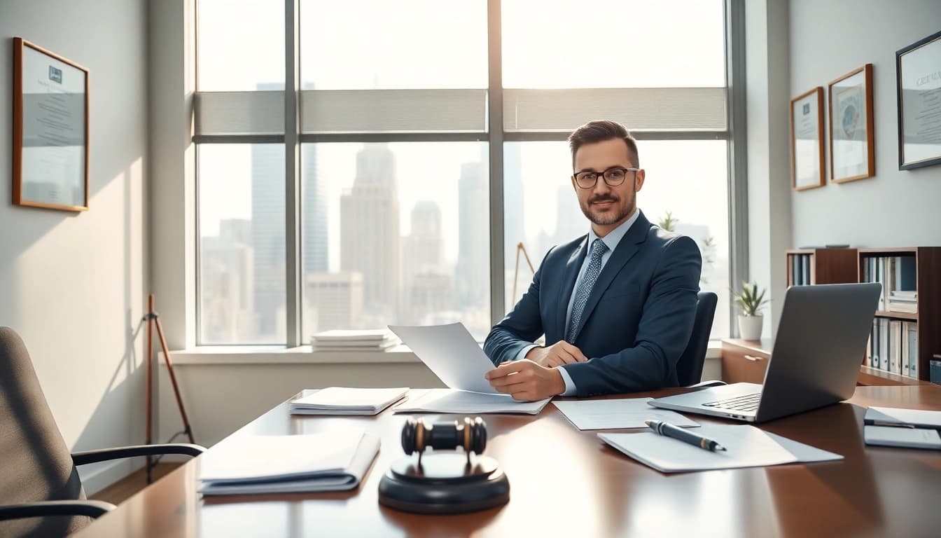 Consulting with a New York City Injury Lawyer in a bright office focused on personal injury matters.