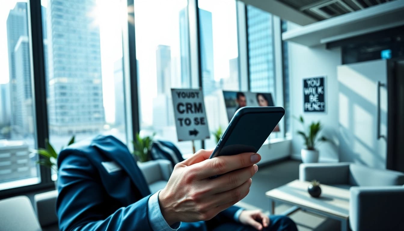 Enhance your workflow with mobile crm solutions displayed on a smartphone.