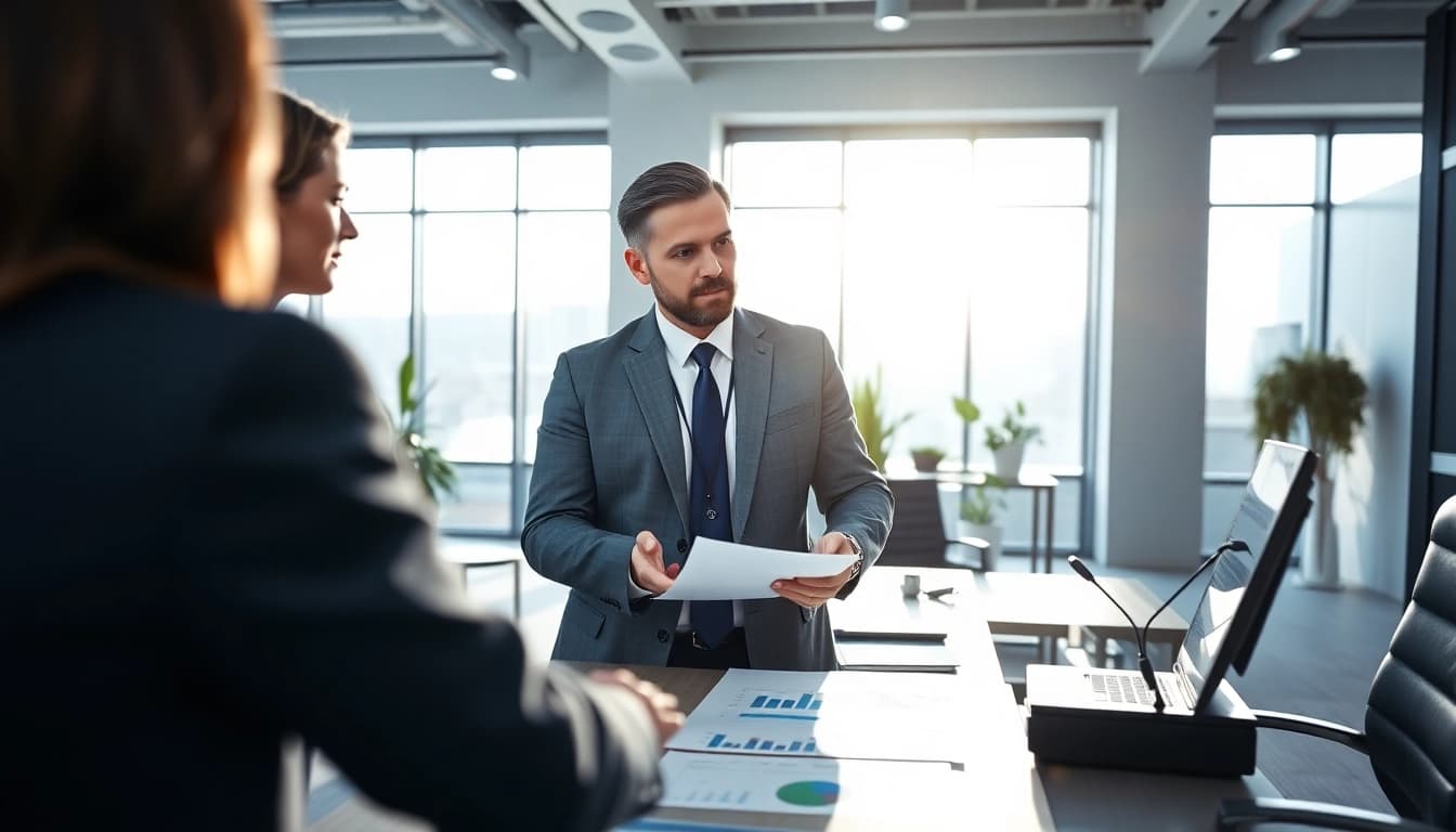 Clients engaging with expert advice at https://www.shiverhamilton.com in a professional office.