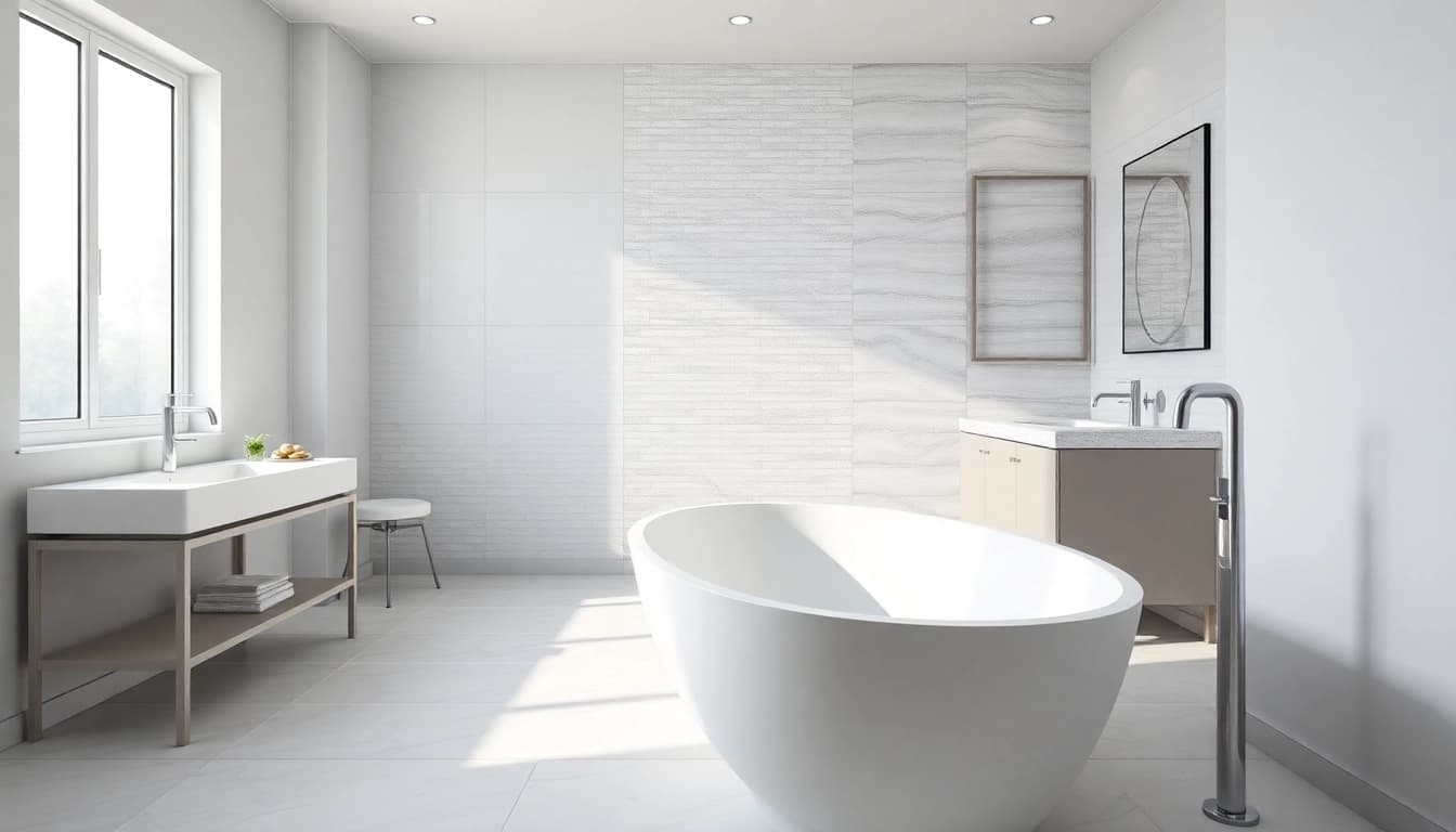 Renovated space with modern bathroom remodel near me featuring elegant fixtures and natural light.