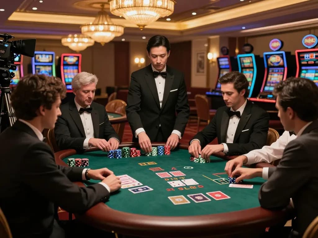 Experience thrilling blackjack gameplay at rr88 with focused players and an elegant casino atmosphere.