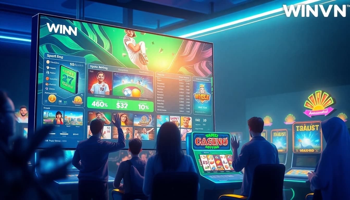 Interactive gaming experience showcasing WINVN's vibrant digital platform for online betting.