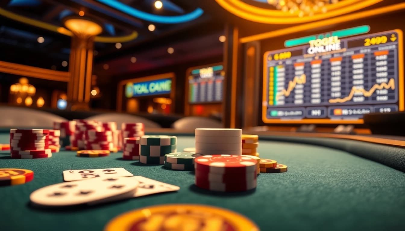 Terlibatlah dalam dunia Togel Online yang dinamis saat para pemain merencanakan strategi dan memasang taruhan di meja kasino yang elegan.