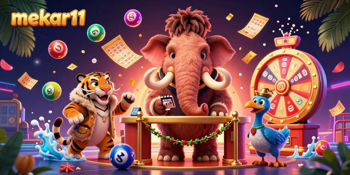 Experience vibrant gaming excitement with mekar11 as lively characters celebrate casino fun.