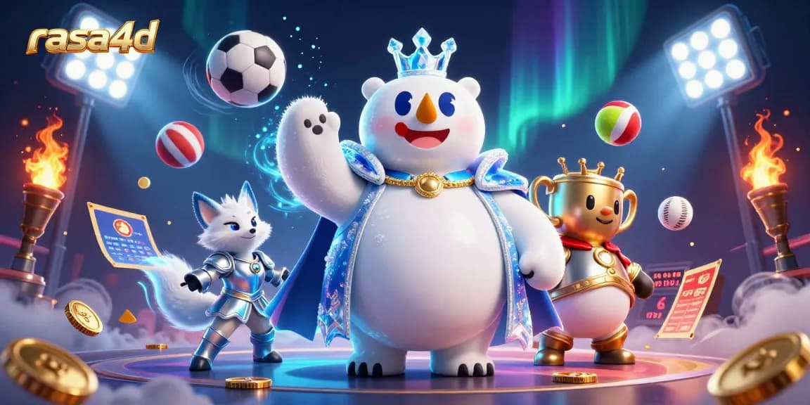 Experience thrilling gameplay with rasa4d, featuring an ice king polar bear and dynamic sports elements in the scene.