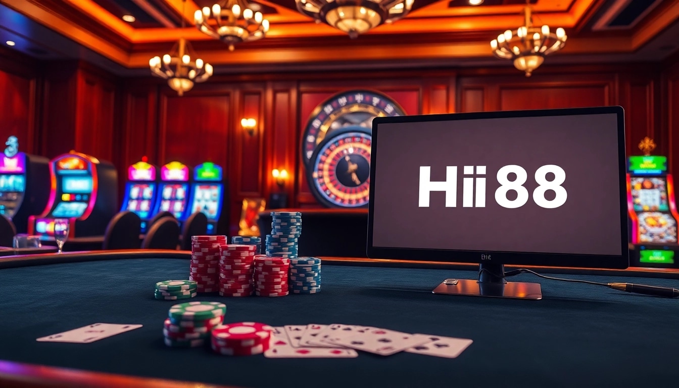 Experience the thrill of gambling with Hi88 link mới at a luxurious casino setting.
