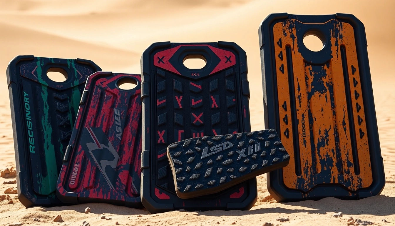 Recovery Boards positioned in sandy terrain highlighting their grip design and durability for off-road use.
