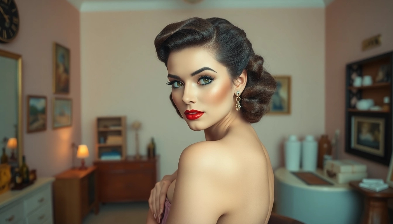 Artistic portrayal of a 1940s Varga Girl highlighting https://www.esquirevargas.com in vintage glamor.