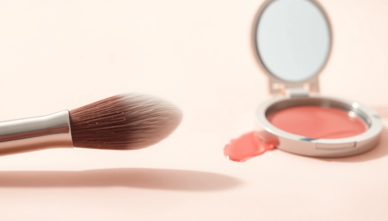 Applying lipstick with a precise lip blending brush showcasing exceptional quality and design.