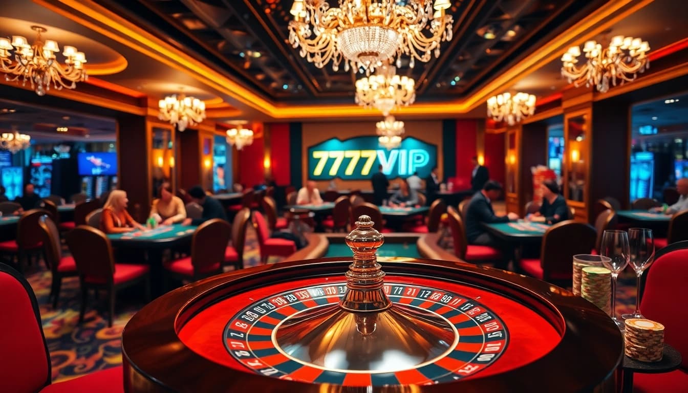 Experience thrilling gameplay at 777VIP with vibrant casino tables and engaging roulette action.