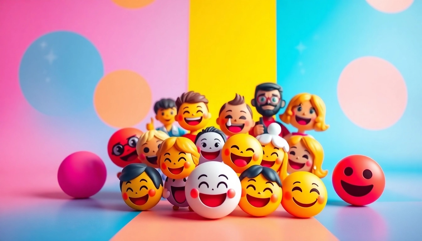 Highlighting tiktok emojis displayed creatively in a playful arrangement with vibrant colors.