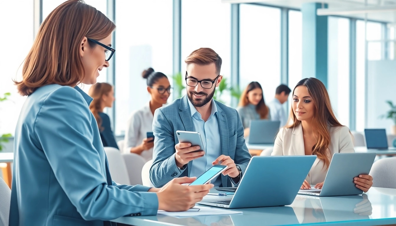 Collaborative scene featuring an enterprise ai assistant enhancing workplace productivity.