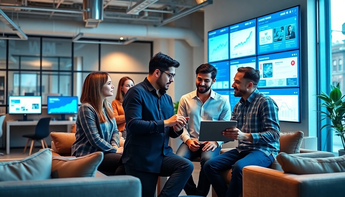 Marketing Strategieplanung in einer Webdesign-Agentur mit Kreativteam.