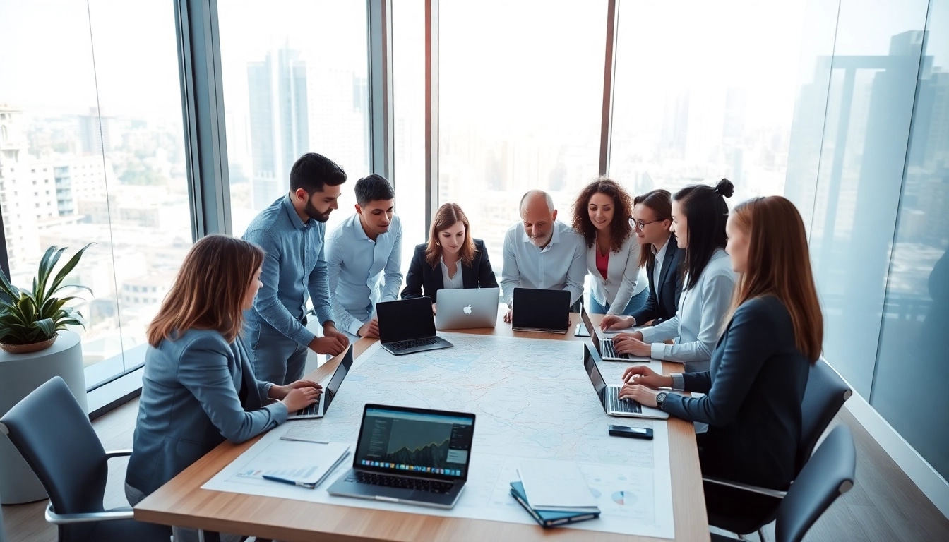 Beratung in einer GEO Agentur mit Teamarbeit und strategischen Plänen zeigt Expertenwissen