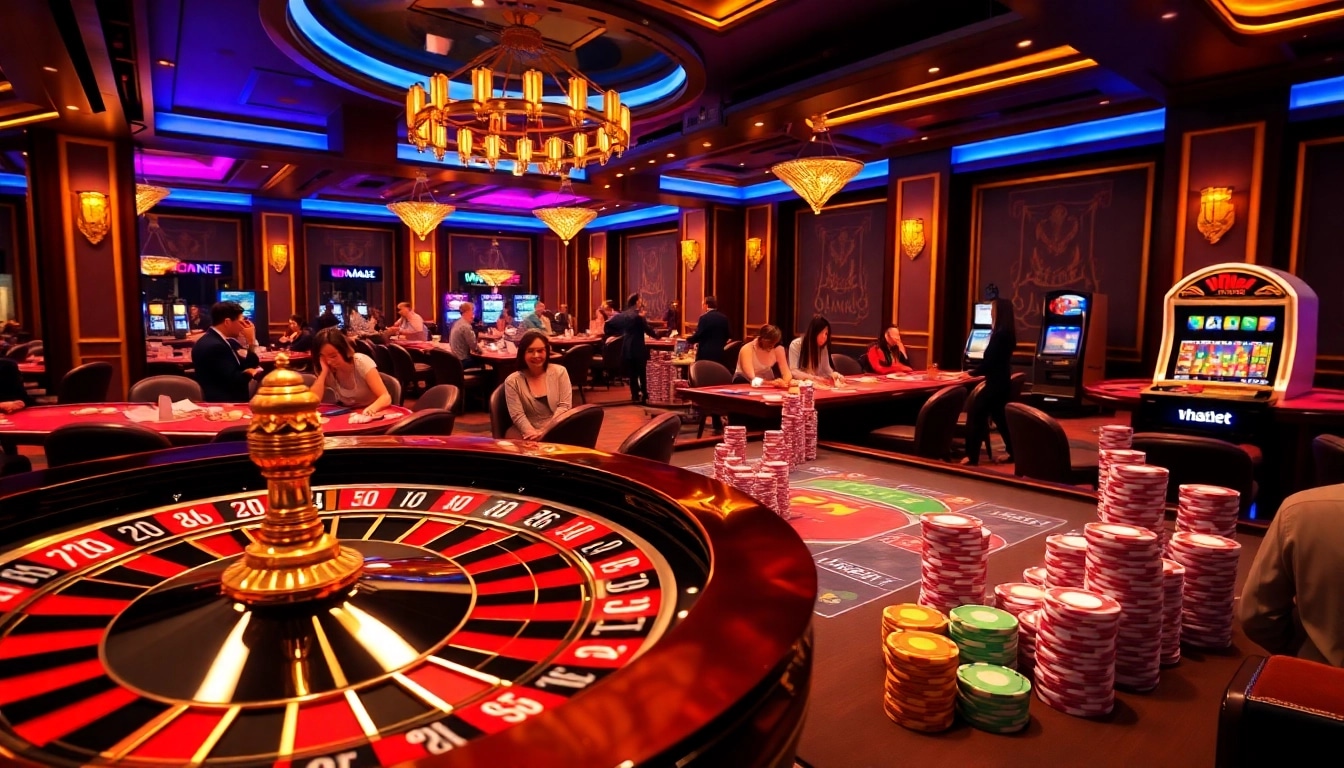 Experience the excitement of nhà cái thabet with vibrant casino tables and chips.
