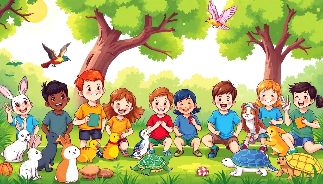 Children participate in engaging activities at animal summer camps for kids, learning about nature.