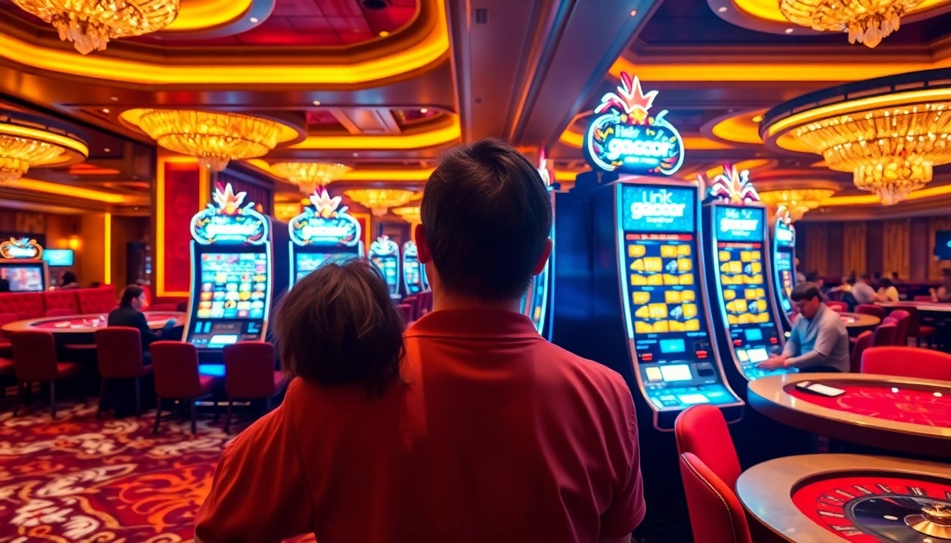 Play exciting games at LINK SLOT GACOR with vibrant casino visuals and lively atmosphere.
