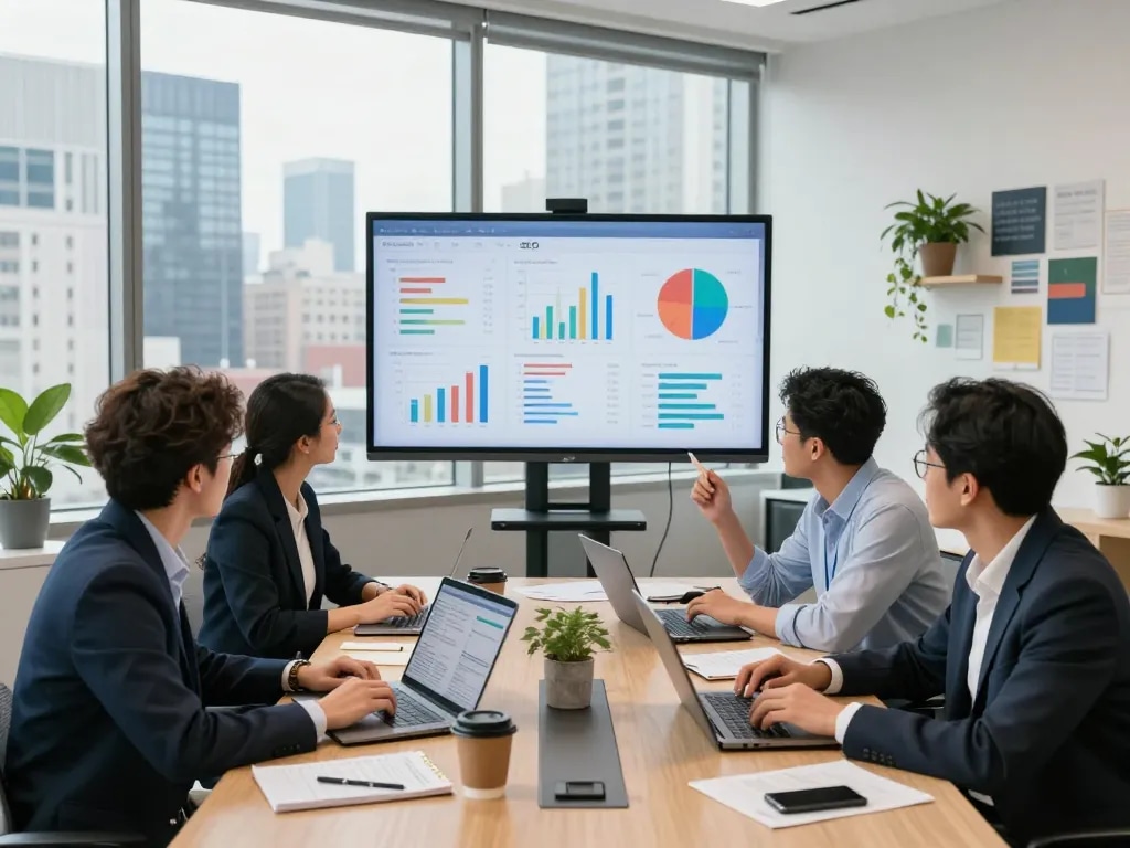 SEO specialists collaborating in a modern NYC office for effective strategies by a NYC SEO Company