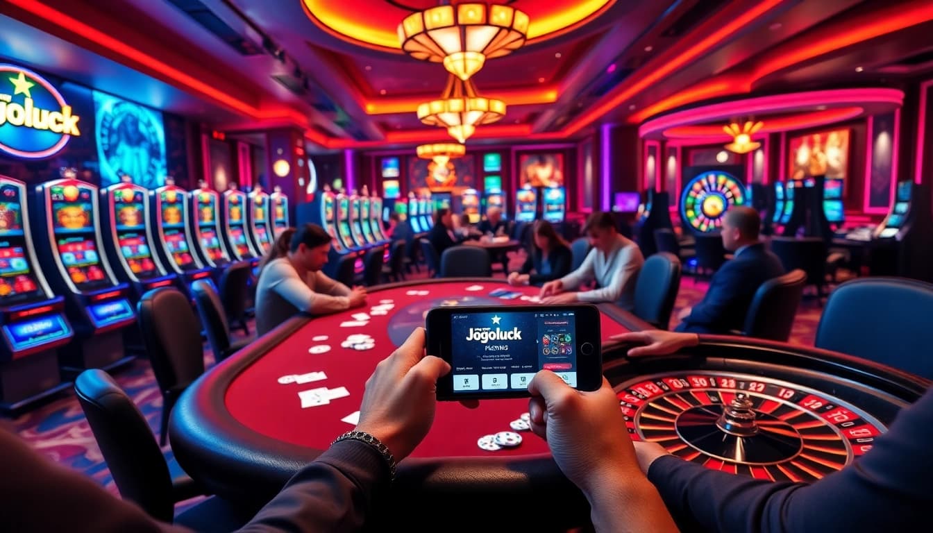 Experience thrilling gambling excitement with Jogoluck's vibrant poker tables and mobile app.