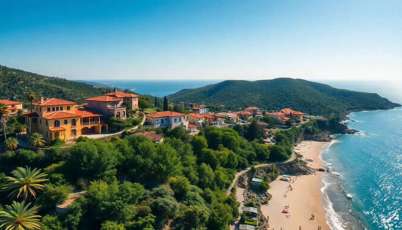 Explore luxurious real estate in Alanya nestled between mountains and the Mediterranean sea.