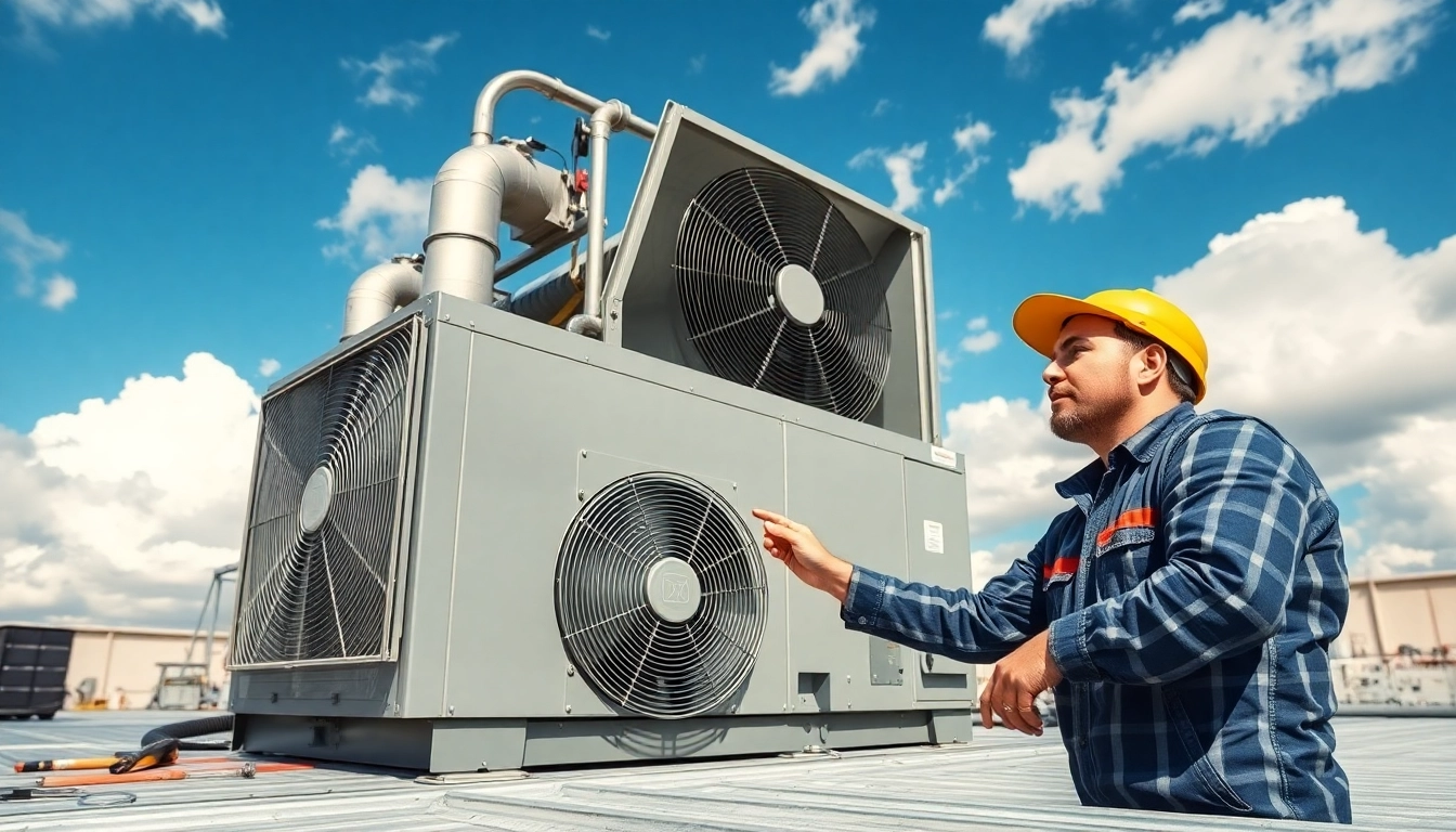 Inspecting commercial HVAC systems for optimized performance and efficiency.