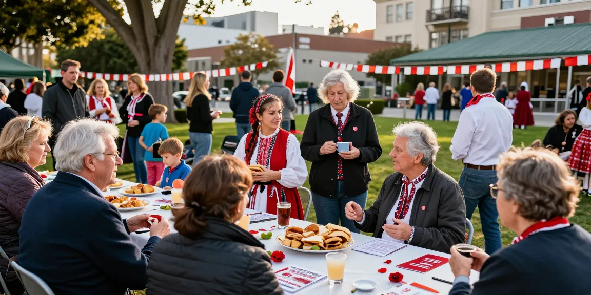 Polish community gathering at https://www.sfpol.com/ with cultural exchange and vibrant decorations in San Francisco.