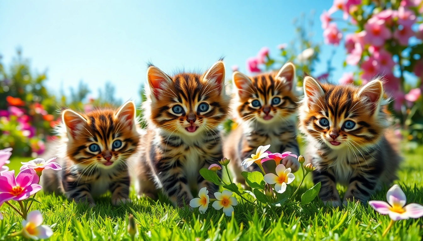 Playful Maine Coon kittens for sale Sacramento in a sunlit garden setting.