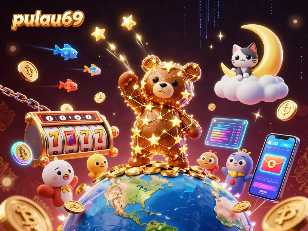 Experience the thrilling world of pulau69 with vibrant slot games and crypto elements.
