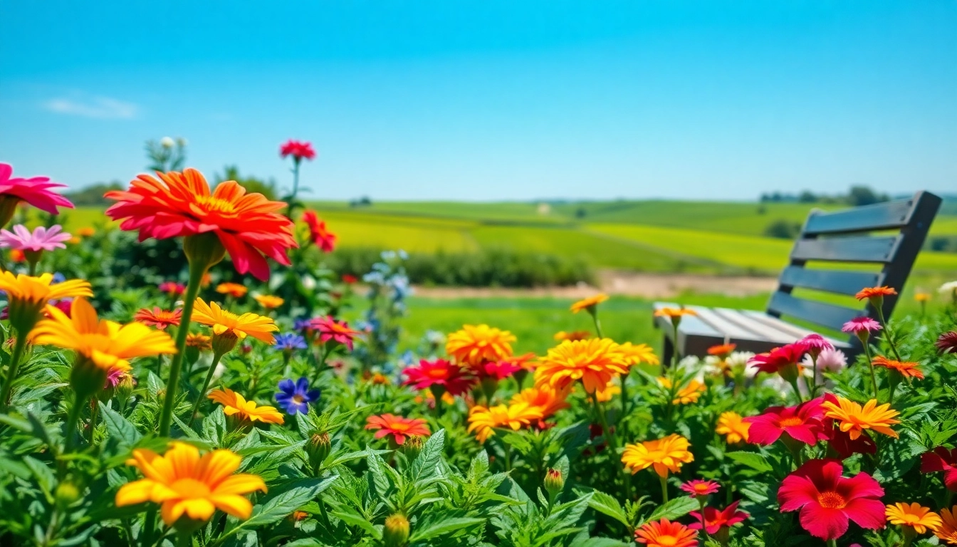 Engage in Gardening with a vibrant array of flowers and lush greenery in a serene garden.