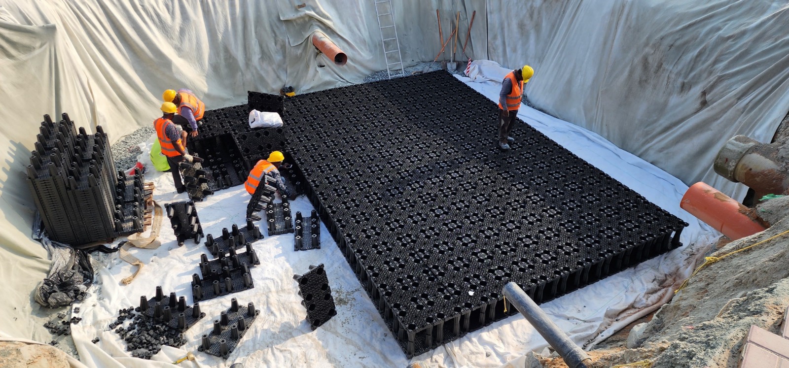 Geocellular Storage Tanks with Superior Load-Bearing Capacity