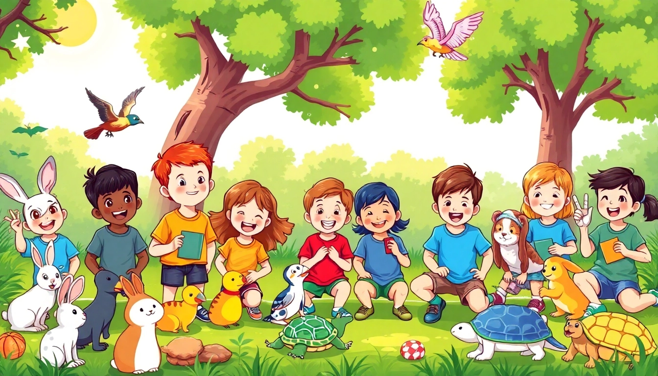 Children participate in engaging activities at animal summer camps for kids, learning about nature.