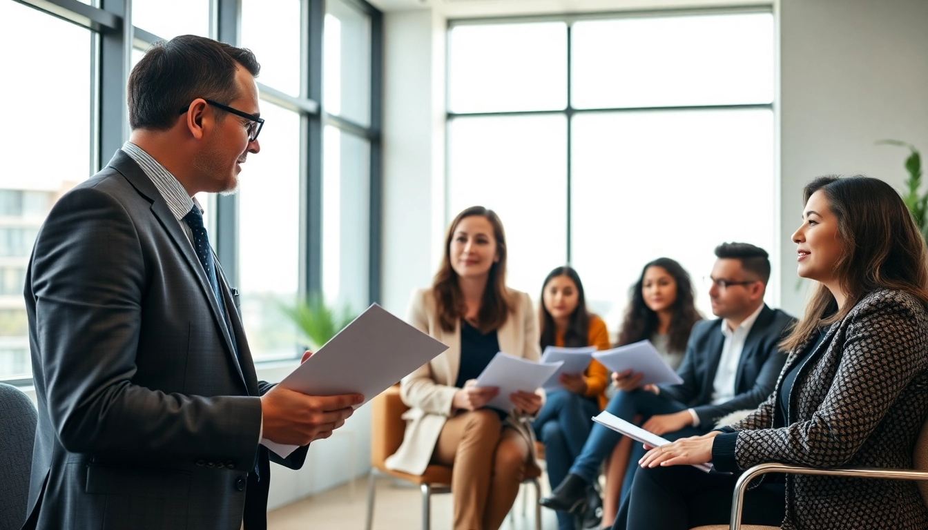 Consulting session with a New Hampshire Immigration Attorney, highlighting professional surroundings and diverse clients.