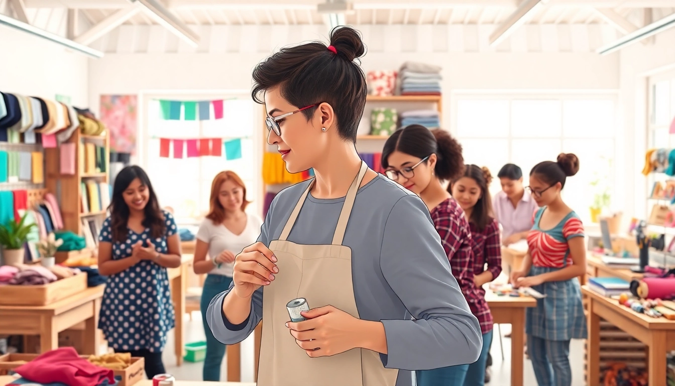 Learn about craft training programs with a qualified instructor guiding students in a creative workshop.