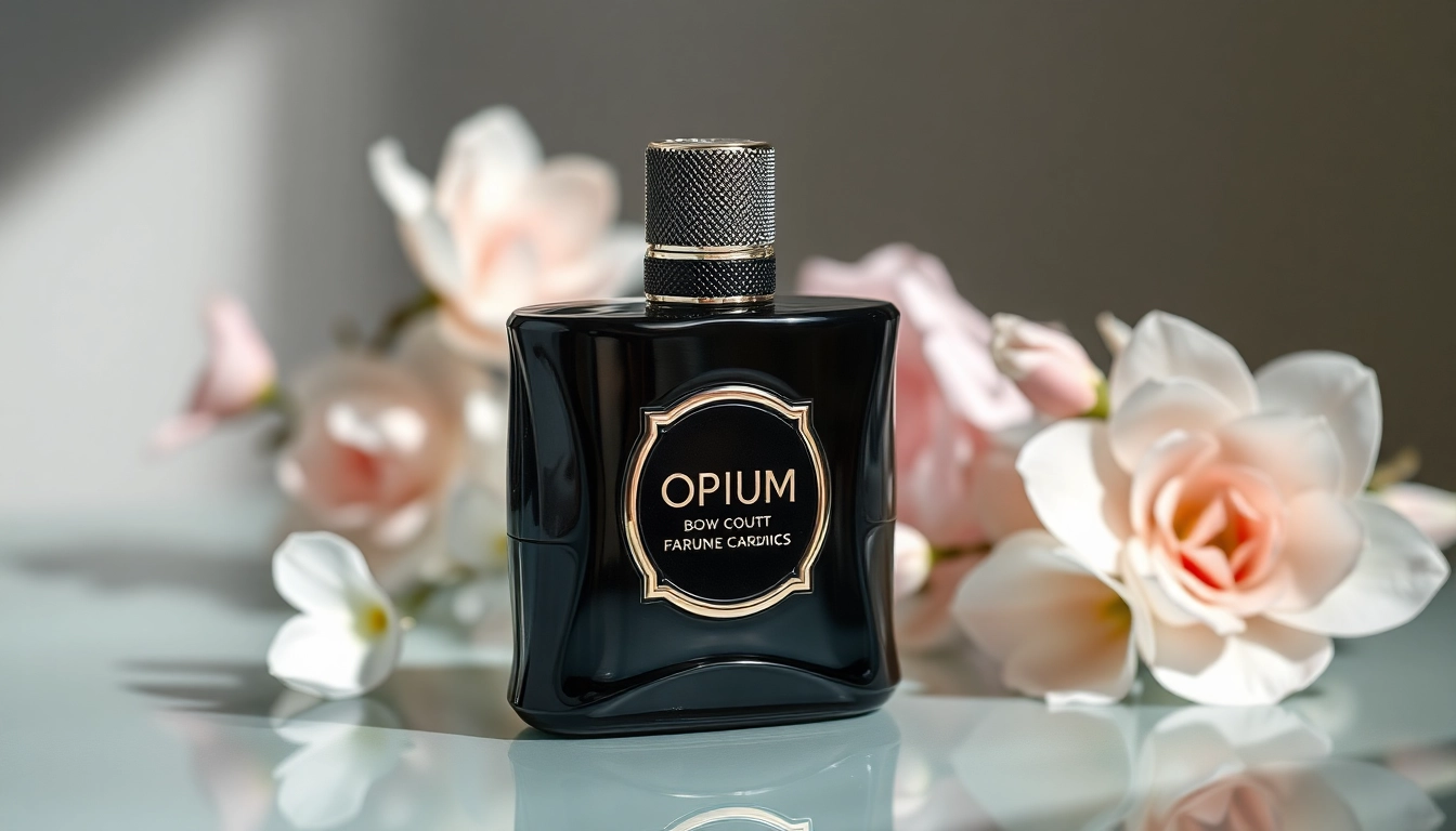 Find the best prices for black opium perfume showcasing its elegant design and floral inspiration.