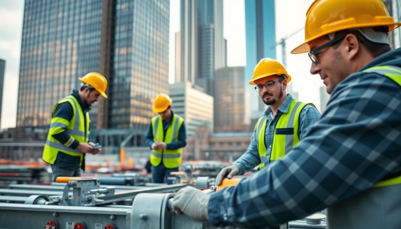 New York City General Contractor collaborating on an urban construction project with skilled workers.